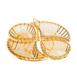 Maxbell Snack Serving Tray with Heart Shaped Handle for Event Tabletop Bridal Shower Gold