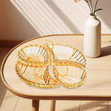 Maxbell Snack Serving Tray with Heart Shaped Handle for Event Tabletop Bridal Shower Gold