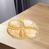 Maxbell Snack Serving Tray with Heart Shaped Handle for Event Tabletop Bridal Shower Gold