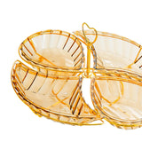 Maxbell Snack Serving Tray with Heart Shaped Handle for Event Tabletop Bridal Shower Gold