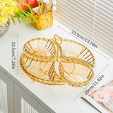 Maxbell Snack Serving Tray with Heart Shaped Handle for Event Tabletop Bridal Shower Gold