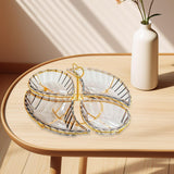 Maxbell Snack Serving Tray with Heart Shaped Handle for Event Tabletop Bridal Shower Grey