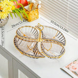 Maxbell Snack Serving Tray with Heart Shaped Handle for Event Tabletop Bridal Shower Grey