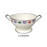 Maxbell Metal Colander Heavy Duty Self Draining with Handles for Berries Veggies Pasta 21cmx12.5cm