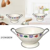 Maxbell Metal Colander Heavy Duty Self Draining with Handles for Berries Veggies Pasta 21cmx12.5cm