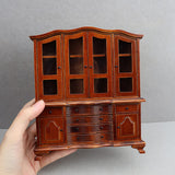 Maxbell Dollhouse Cabinet 1:12 Space Saving Ornaments Display Cabinet for Home Girls