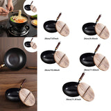 Maxbell Iron Wok Iron Pot Pan for All Cooktops Electric Induction Open Flame Cooking 20cm