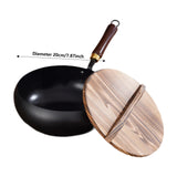 Maxbell Iron Wok Iron Pot Pan for All Cooktops Electric Induction Open Flame Cooking 20cm