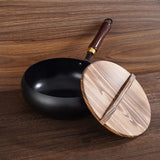 Maxbell Iron Wok Iron Pot Pan for All Cooktops Electric Induction Open Flame Cooking 26cm