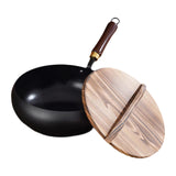 Maxbell Iron Wok Iron Pot Pan for All Cooktops Electric Induction Open Flame Cooking 28cm