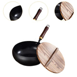 Maxbell Iron Wok Iron Pot Pan for All Cooktops Electric Induction Open Flame Cooking 30cm