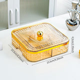 Maxbell Divided Serving Tray Household Snack Display Platter for Nuts Fruits Wedding Yellow