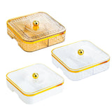 Maxbell Divided Serving Tray Household Snack Display Platter for Nuts Fruits Wedding Yellow