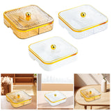Maxbell Divided Serving Tray Household Snack Display Platter for Nuts Fruits Wedding Yellow
