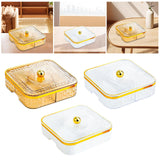 Maxbell Divided Serving Tray Household Snack Display Platter for Nuts Fruits Wedding Yellow