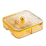 Maxbell Divided Serving Tray Household Snack Display Platter for Nuts Fruits Wedding Yellow
