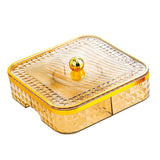 Maxbell Divided Serving Tray Household Snack Display Platter for Nuts Fruits Wedding Yellow