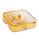 Maxbell Divided Serving Tray Household Snack Display Platter for Nuts Fruits Wedding Yellow