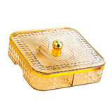 Maxbell Divided Serving Tray Household Snack Display Platter for Nuts Fruits Wedding Yellow