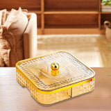 Maxbell Divided Serving Tray Household Snack Display Platter for Nuts Fruits Wedding Yellow