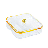 Maxbell Divided Serving Tray Household Snack Display Platter for Nuts Fruits Wedding Clear