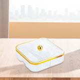 Maxbell Divided Serving Tray Household Snack Display Platter for Nuts Fruits Wedding Clear