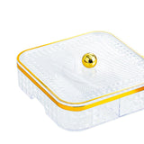 Maxbell Divided Serving Tray Household Snack Display Platter for Nuts Fruits Wedding Clear
