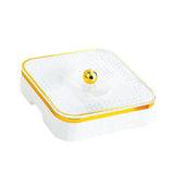 Maxbell Divided Serving Tray Household Snack Display Platter for Nuts Fruits Wedding White