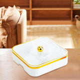 Maxbell Divided Serving Tray Household Snack Display Platter for Nuts Fruits Wedding White