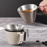 Maxbell Espresso Measuring Cup Milk Pitcher Jug 100ml Pouring Cup for Party Bar Home Silver