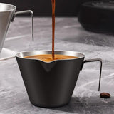 Maxbell Espresso Measuring Cup Milk Pitcher Jug 100ml Pouring Cup for Party Bar Home Black