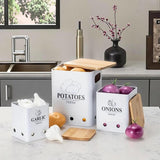 Maxbell 3Pcs Potato Onion Garlic Kitchen Storage Canister for Pantry Picnics Camping