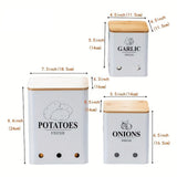 Maxbell 3Pcs Potato Onion Garlic Kitchen Storage Canister for Pantry Picnics Camping