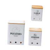 Maxbell 3Pcs Potato Onion Garlic Kitchen Storage Canister for Pantry Picnics Camping