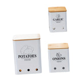 Maxbell 3Pcs Potato Onion Garlic Kitchen Storage Canister for Pantry Picnics Camping