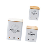 Maxbell 3Pcs Potato Onion Garlic Kitchen Storage Canister for Pantry Picnics Camping