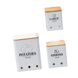 Maxbell 3Pcs Potato Onion Garlic Kitchen Storage Canister for Pantry Picnics Camping