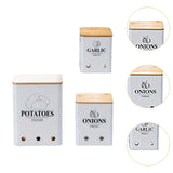 Maxbell 3Pcs Potato Onion Garlic Kitchen Storage Canister for Pantry Picnics Camping