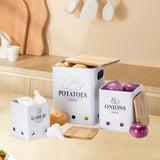 Maxbell 3Pcs Potato Onion Garlic Kitchen Storage Canister for Pantry Picnics Camping