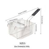 Maxbell Deep Fry Basket Gifts Mesh French Fry Chips Basket for Kitchen Cafe Barbecue Square S