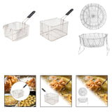 Maxbell Deep Fry Basket Gifts Mesh French Fry Chips Basket for Kitchen Cafe Barbecue Square S