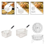 Maxbell Deep Fry Basket Gifts Mesh French Fry Chips Basket for Kitchen Cafe Barbecue Square S