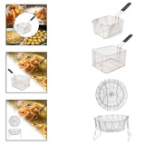 Maxbell Deep Fry Basket Gifts Mesh French Fry Chips Basket for Kitchen Cafe Barbecue Square S