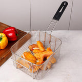 Maxbell Deep Fry Basket Gifts Mesh French Fry Chips Basket for Kitchen Cafe Barbecue Square L