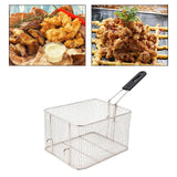Maxbell Deep Fry Basket Gifts Mesh French Fry Chips Basket for Kitchen Cafe Barbecue Square L