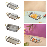 Maxbell Stainless Steel Serving Tray Retro Food Tray for Hamburger Meat French Fries S Retro