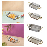 Maxbell Stainless Steel Serving Tray Retro Food Tray for Hamburger Meat French Fries S Retro