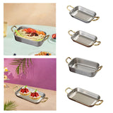 Maxbell Stainless Steel Serving Tray Retro Food Tray for Hamburger Meat French Fries S Retro