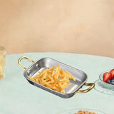 Maxbell Stainless Steel Serving Tray Retro Food Tray for Hamburger Meat French Fries S Retro