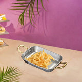 Maxbell Stainless Steel Serving Tray Retro Food Tray for Hamburger Meat French Fries S Retro